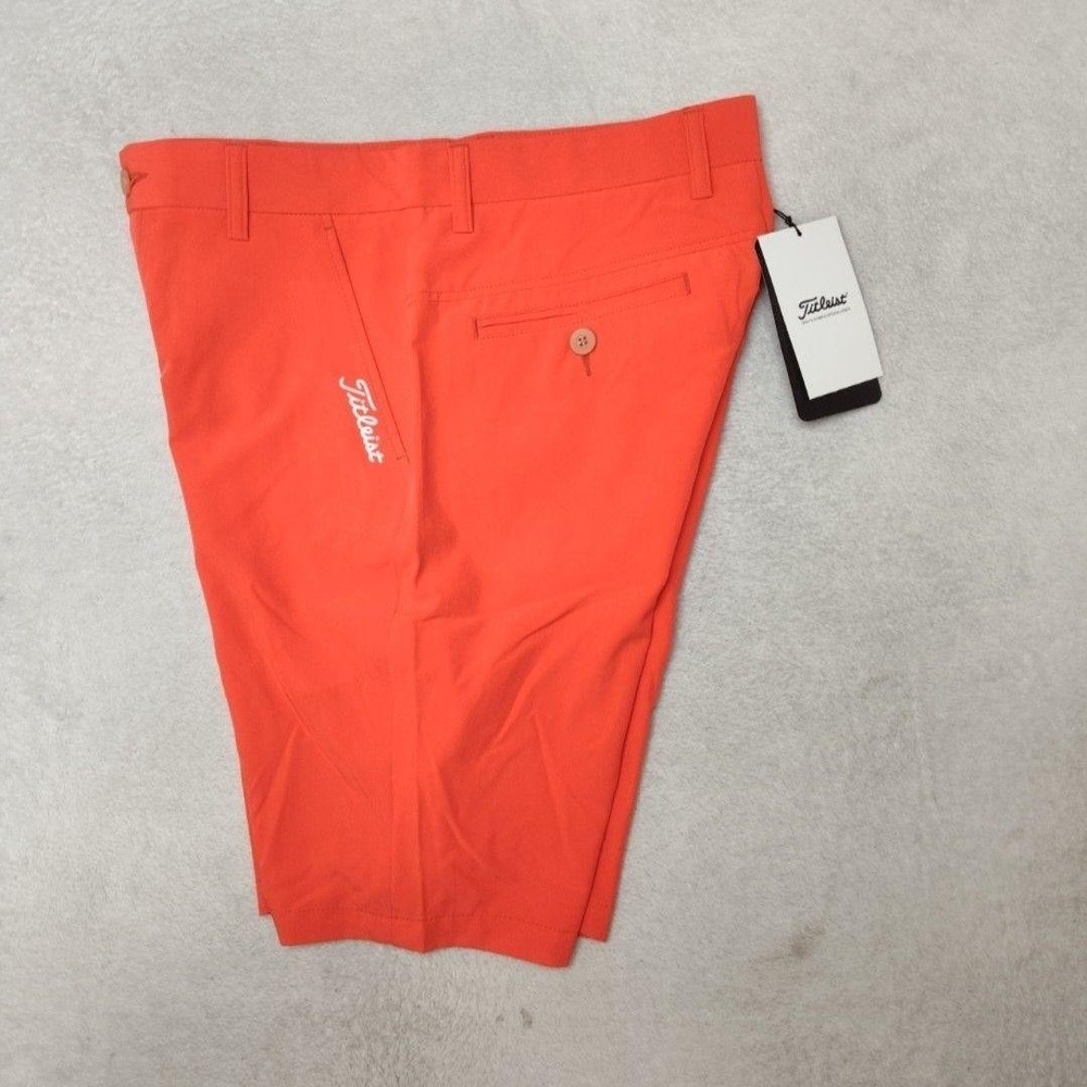Titleist Shorts Mens 30 Orange 10" Golf Chino Performance Stretch Tech Pockets